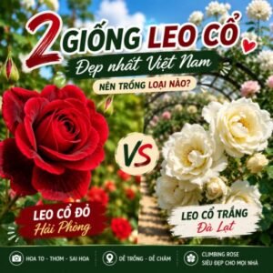 Hoa hồng leo đỏ và trắng