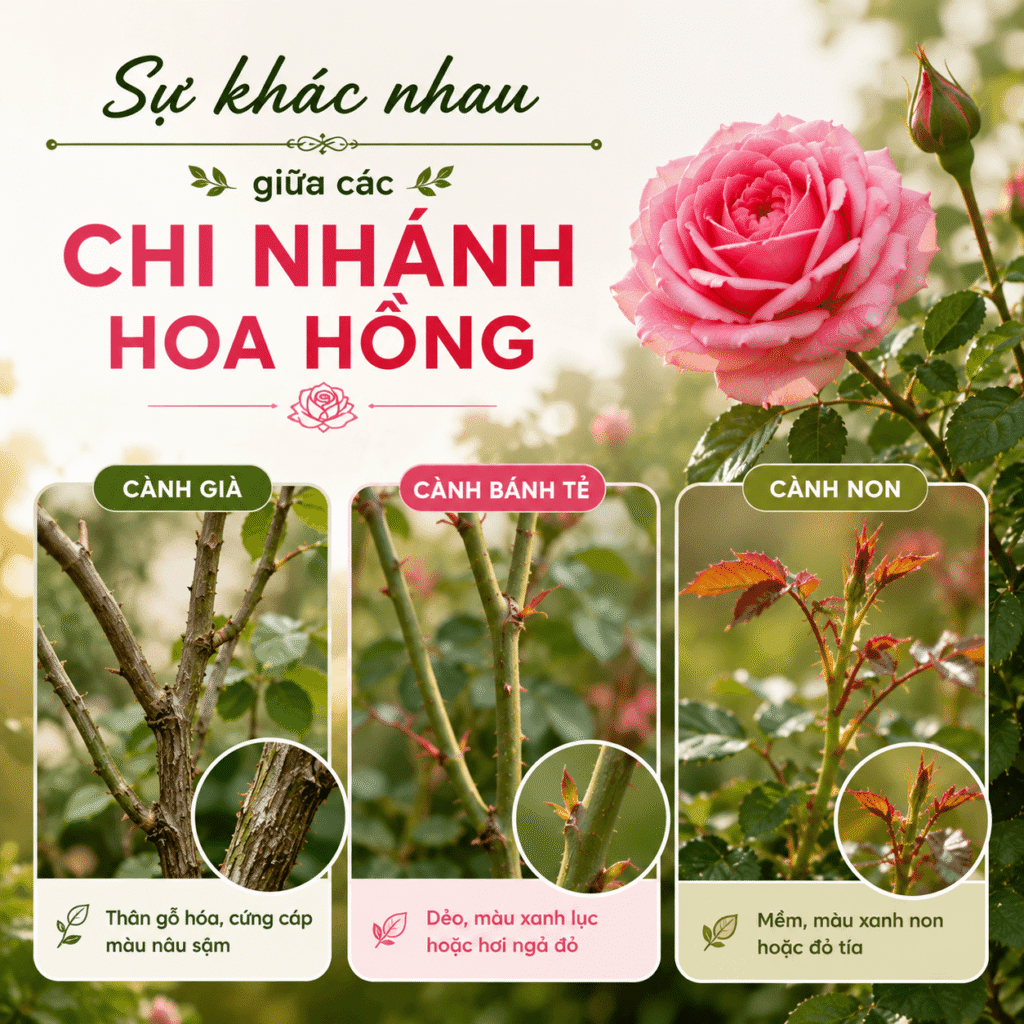 Sự khác nhau giữa các chi nhánh hoa hồng
